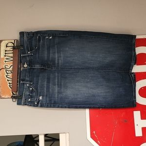 MOTHER Denim Pencil Skirt - Blue